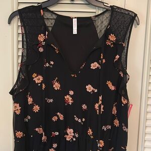 Black Floral Hi-Lo Dress